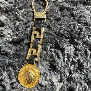 Versace Black and Gold Medusa Keychain